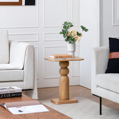 MH London Vita Solid Wood Side Table Living Room Wooden Side Table Bedside Blonde Natural Side Table from B&Q