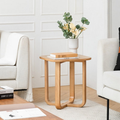 MH London Duchie Solid Wood Side Table Living Room Wooden Side Table Bedside Blonde Natural Side Table from B&Q