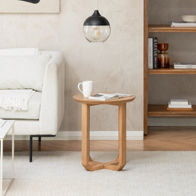 MH London Forbes Solid Wood Side Table Living Room Wooden Side Table Bedside Blonde Natural Side Table from B&Q