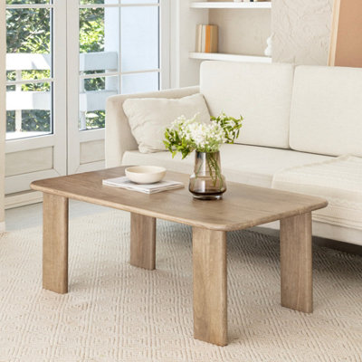 MH London Granite Solid Wood Rectangular Coffee Table - Warm Sand