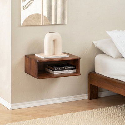 MH London Solie Nightstand Walnut Solid Wood Nightstand Bedside Side Table from B&Q