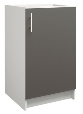 B&Q -  Kitchen Base Unit 500mm Storage Cabinet With Door Shelf 50CmDark Grey Matt