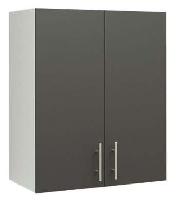 B&Q -  Kitchen Wall Unit 600mm Storage Cabinet With Doors And Shelf 60CmDark Grey Matt