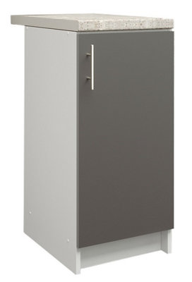B&Q -  Kitchen Base Unit 400mm Storage Cabinet With Door Shelf 40Cm Dark Grey Matt With Worktop