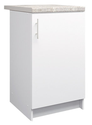 B&Q -  Kitchen Base Unit 500mm Storage Cabinet With Door Shelf 50Cm White Matt With Worktop