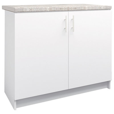 Jd Greta Kitchen Base Unit 1000mm Storage Cabinet With Doors Shelf 100Cm White Matt With Worktop from B&Q