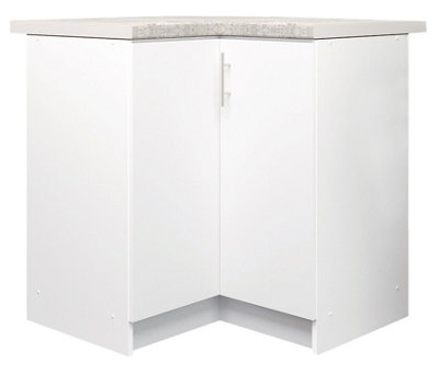 Jd Greta Kitchen Base Corner Unit 800mm Cabinet With Doors 80Cm White Matt With Worktop