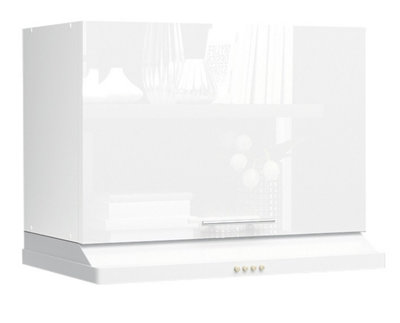 B&Q -  Kitchen Wall Bridging Unit 600mm Extractor Cooker Hood Cabinet With Door 60CmWhite Gloss