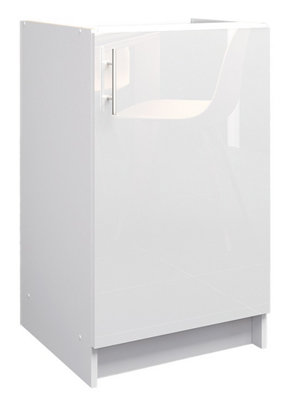 B&Q -  Kitchen Base Unit 500mm Storage Cabinet With Door Shelf 50CmWhite Gloss