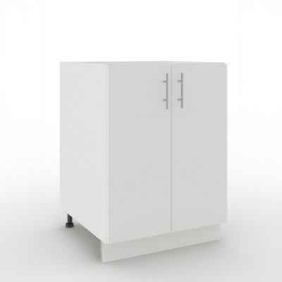 B&Q -  Adjustable Legs Kitchen Base Unit 600mm Storage Cabinet With Door Shelf 60CmWhite Matt