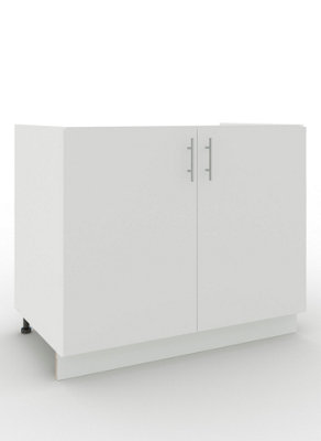 Jd Greta Adjustable Legs Kitchen Sink Unit 1000mm Cabinet With DoorsWhite Matt from B&Q