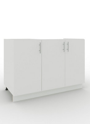 Jd Greta Adjustable Legs Kitchen Sink Unit 1200mm Cabinet With DoorsWhite Matt from B&Q
