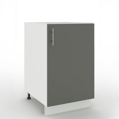 B&Q -  Adjustable Legs Kitchen Base Unit 500mm Storage Cabinet With Door Shelf 50CmGrey Matt