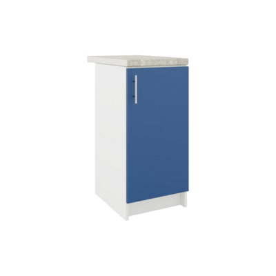 B&Q -  Kitchen Base Unit 400mm Storage Cabinet With Door Shelf 40Cm Navy Matt With Worktop