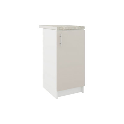 B&Q -  Kitchen Base Unit 400mm Storage Cabinet With Door Shelf 40Cm Cashmere Matt With Worktop