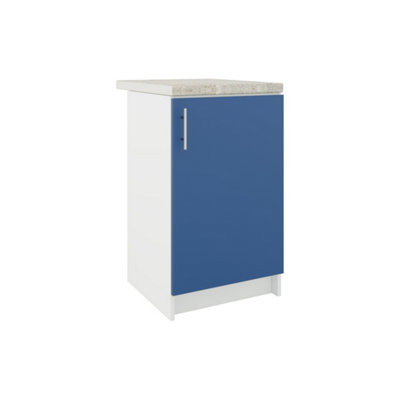 B&Q -  Kitchen Base Unit 500mm Storage Cabinet With Door Shelf 50Cm Navy Matt With Worktop