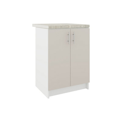 B&Q -  Kitchen Base Unit 600mm Storage Cabinet With Door Shelf 60Cm Cashmere Matt With Worktop