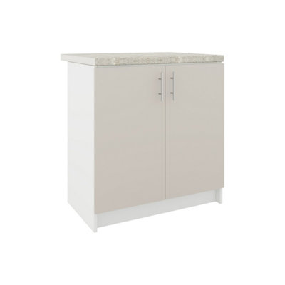 Jd Greta Kitchen Base Unit 800mm Storage Cabinet With Door Shelf 80Cm Cashmere Matt With Worktop