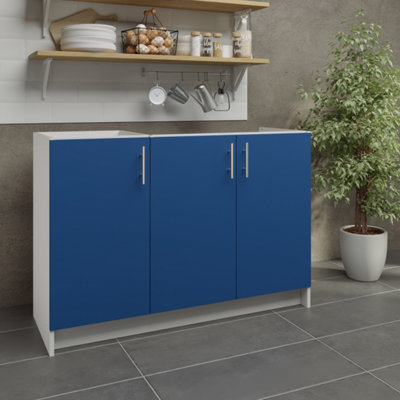 Jd Greta Kitchen Base Sink Unit 1200mm Cabinet With Doors 120CmNavy Matt from B&Q