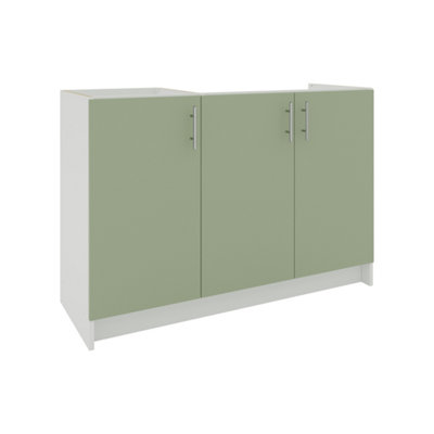 Jd Greta Kitchen Base Sink Unit 1200mm Cabinet With Doors 120CmSage Green Matt from B&Q