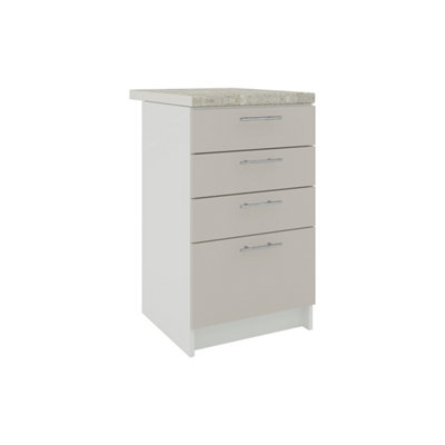 B&Q -  Kitchen Base Drawer Unit 500mm Cabinet With Fronts 50Cm Cashmere Matt With Worktop