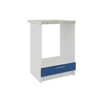B&Q -  Kitchen Base Oven Unit 600mm Cabinet With Front 60Cm Navy Matt With Worktop