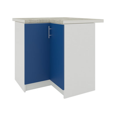 Jd Greta Kitchen Base Corner Unit 800mm Cabinet With Doors 80Cm Navy Matt With Worktop