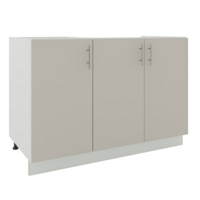 Jd Greta Adjustable Legs Kitchen Sink Unit 1200mm Cabinet With DoorsCashmere Matt from B&Q