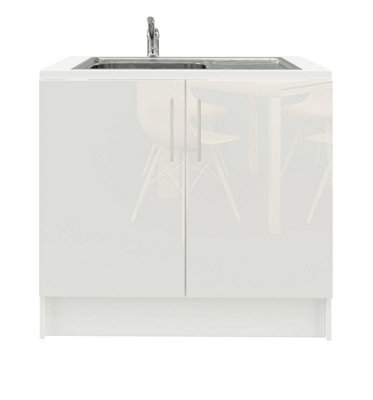 Jd Greta 1000mm Utility Room Sink Unit With TapKitchen Base CabinetWhite Gloss from B&Q