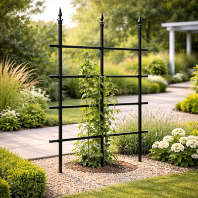 GardenSkill Garden Trellis For Climbing Plants 6Ft / 180X150Cm HighMetal Rose Fence & Free Standing Screen For Borders Edging Plant Support from B&Q
