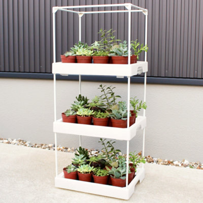 Gardenskill 3 Tier Seedling Tray Mini Greenhouse Combi KitSeed Starter Vertical Herb Planter With Humidity Dome And Shade Cover from B&Q