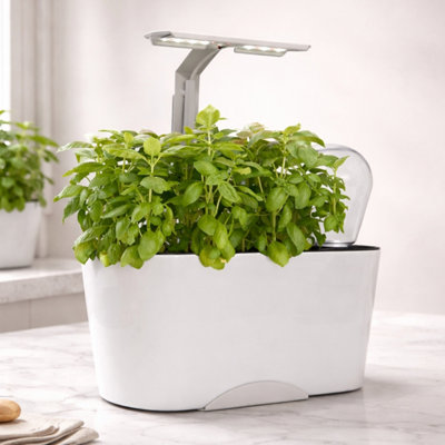 GardenSkill Self Watering Indoor Herb Garden With Led Grow LightAdjustable Height Countertop Planter Growing System For Basil Mint Salad from B&Q