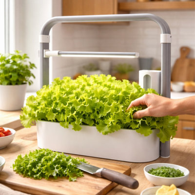 GardenSkill Indoor Hydroponic Herb Garden Kit With Led Grow LightAdjustable Height Smart Planter For Salad Lettuce Microgreens Kitchen from B&Q