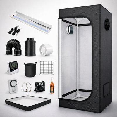 GardenSkill Indoor Grow Tent Kit 160Cm With Led LightFan & VentilationComplete Growing System For Hydroponics Plants Vegetables Herbs from B&Q