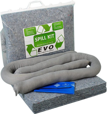 EVO Recycled 20 Litre Evo Spill KitComprehensive Solution For HydraulicsOilsCoolantFuelsAnd Mild AcidsRapid Spill Response from B&Q