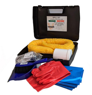 Serpro spill management 7 Litre Lithium And Battery Acd Spill Kit In Hard Carry Case from B&Q