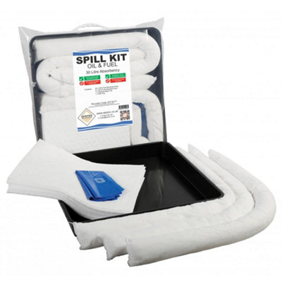 Serpro spill management 30 Litre Oil & Fuel Spill Kit With Drip TrayCompact Emergency Response For TrucksWorkshops & Tight Spaces from B&Q