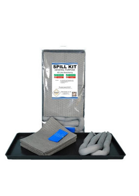 Serpro spill management 40 Litre General Purpose Spill Kit With Drip TrayPortable Spill Response For OilCoolants & Water-Based Fluids from B&Q