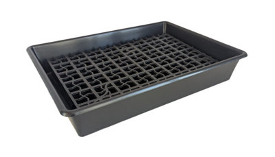 Serpro spill management 53 X 40Cm Bunded Drip Tray15L Spill Containment With Removable GridRecycled Polypropylene Tray For Cans And Containers from B&Q