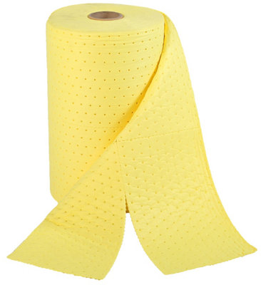 Serpro spill management Chemical Absorbent Roll 50Cm X 44M   Heavyweight Bonded90L CapacityYellow Perforated Roll For Chemical And Hazardous Liquids from B&Q