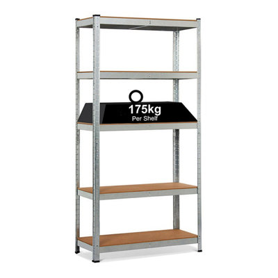 CRYSTALS Racking Shelf Heavy Duty 5 Tier Garage Shelving Storage Shelves Unit 180X90X40Cm