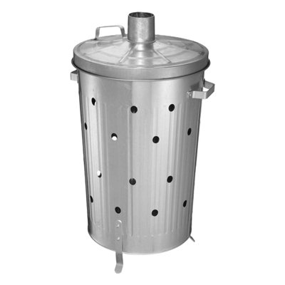 Crystals 90L Galvanized Incinerator Paper Leaf Wood Waste Burner Garden Rubbish Fire Bin from B&Q