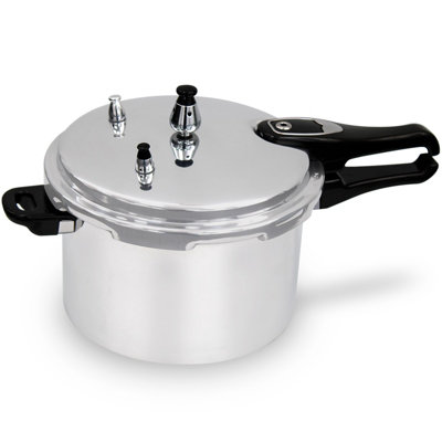 CRYSTALS 6 Litre Dual Handle Aluminum Pressure Cooker Kitchen Catering Cookware