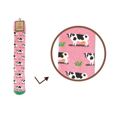 Bartleby Funky Welly Boot Socks Uk 4-8 Grazing Cow from B&Q