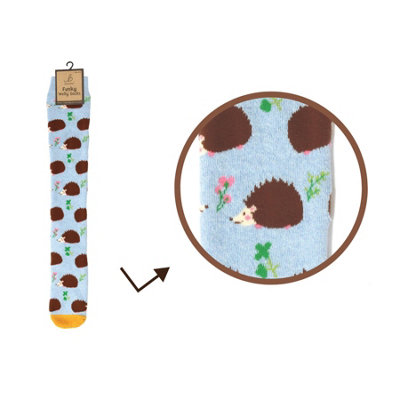 Bartleby Ladies Welly Socks - Hedgehog Print Size 4