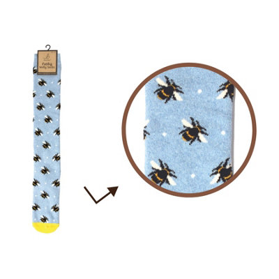 Bartleby Ladies Welly Socks - Bee Print Size 4