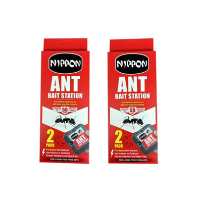 2 Nippon Ant Stop Killer Bait Stations Destroys Ants & Nests Indoor Outdoor from B&Q