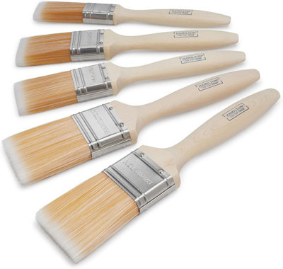 Hamilton For The Trade Emulsion & Gloss Fine Tip Flat Brushes- 5 Brush Pack -1", 1.5", 2"
