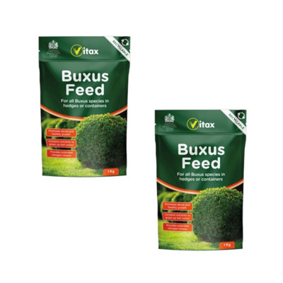 Vitax Buxus Feed 1Kg Pack Of 2 Specialist Fertiliser For Box & Buxus Plants Promotes Healthy Growth Green Foliage from B&Q