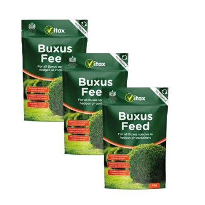 Vitax Buxus Feed 1Kg Pack Of 3 Specialist Fertiliser For Box & Buxus Plants Promotes Healthy Growth Green Foliage from B&Q